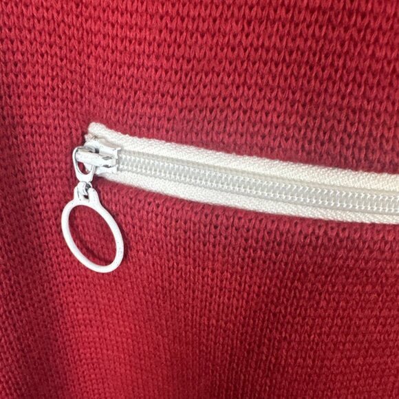 Vintage Tundra Wool Zip Cardigan Men’s S Red White Trim Canada Preppy Curling - Picture 3 of 5